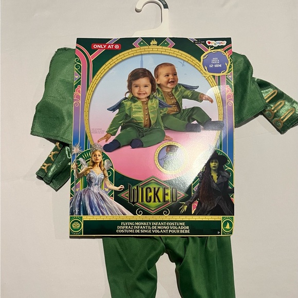 WICKED Flying Monkey Infant Costume, Size 12-18 mo Jumpsuit W/Detatchable Wings - Picture 2 of 3